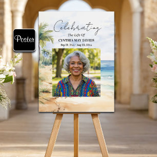 Beach Palm Trees Celebration Of Life Photo Poster