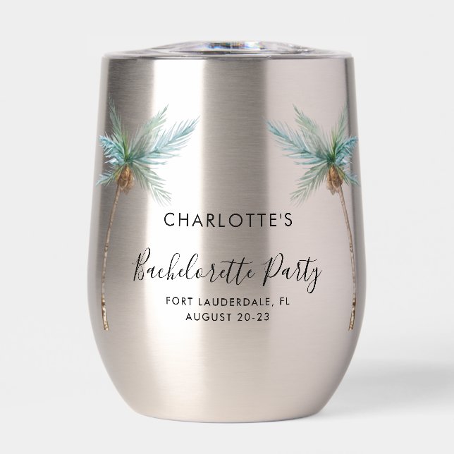 Beach Palm Trees Coastal Bachelorette Party (Front)