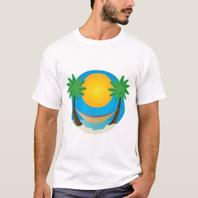 Beach Palm Trees Hammock T-Shirt (Front)