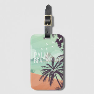 Beach Palm Trees in Soft Colours Luggage Tag