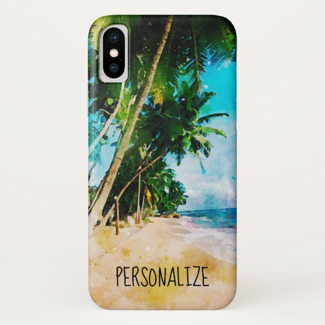 Beach Palm Trees iPhone X Case (Back)