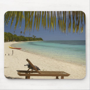 Beach, palm trees & lounger mouse pad