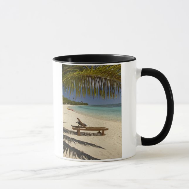 Beach, palm trees & lounger mug (Right)