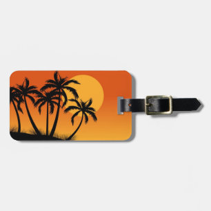 Beach Palm Trees luggage tag