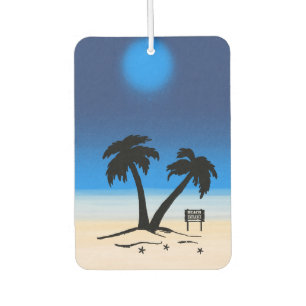 Beach Palm Trees Midnight Blue Car Air Freshener