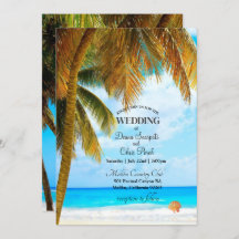 Beach Palm Trees Ocean Destination Wedding