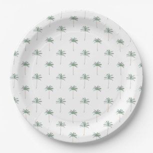 Beach Palm Trees Paper Plate