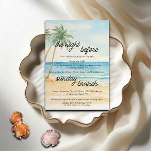 Beach Palm Trees Rehearsal Dinner & Sunday Brunch Invitation