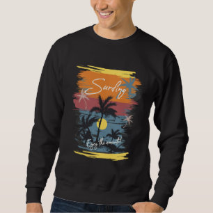 Beach Palms Sea Sunset Surfing Enjoy The Moment Bo Sweatshirt