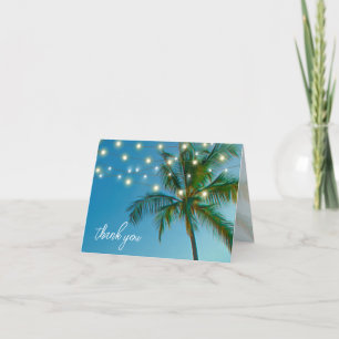 Beach Palms String Lights Blank All Occasion Thank You Card