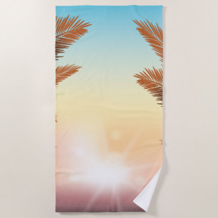 Beach Palms Sunset Beach Towel