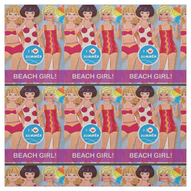 Beach Paper Doll Fabric (Swatch)