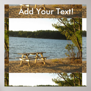 Beach Park Bench Poster