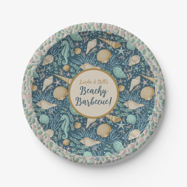 Beach Party 7" Round Paper Plate (Front)
