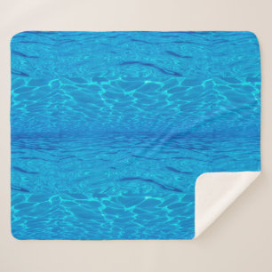 Beach party blues sun ocean water pool pop colour sherpa blanket