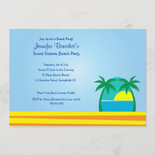 Beach Party  Custom Invitation