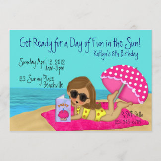Beach Party Custom Invitations
