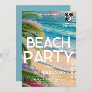 Beach Party Event Bar Tropical Club Flyer Invitation