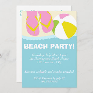 Beach Party Flip Flops Invitation