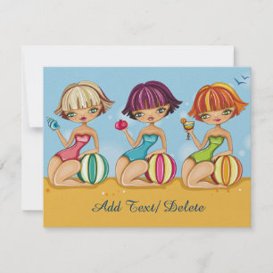 Beach Party - Graduation - Time for the Girls Invitation