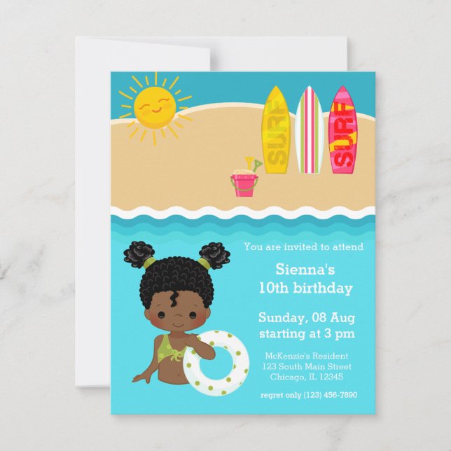 Beach party invitation (Front)