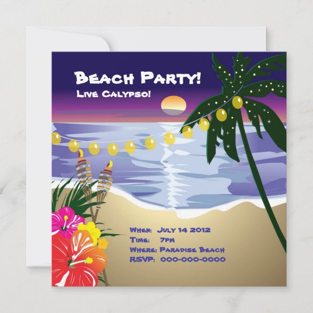 Beach Party Invitation (Front)