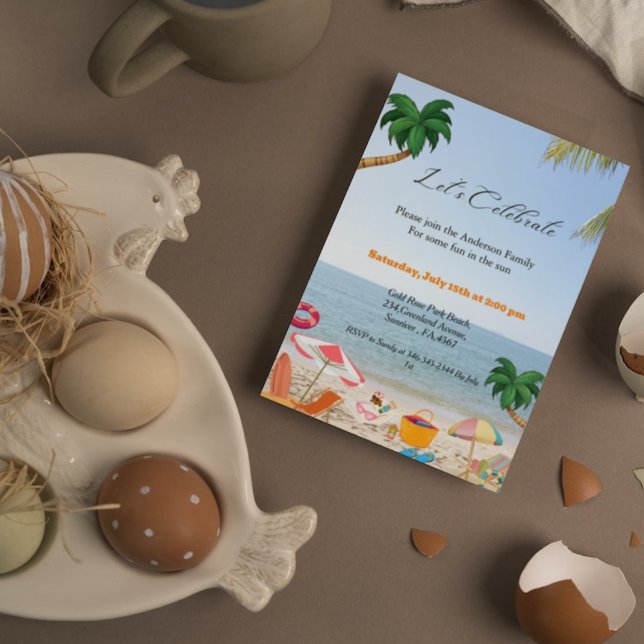 Beach party invitation,summer family beach party invitation (Creator Uploaded)