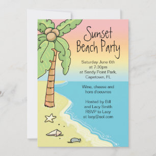Beach Party Invitations