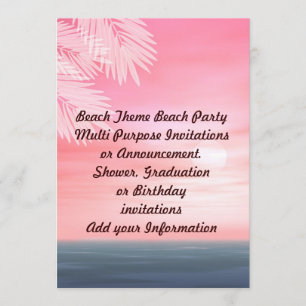 Beach Party Multi purpose Invitation Announcement