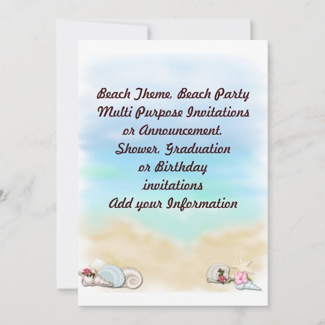 Beach Party Multi purpose Invitation Announcement (Front)