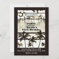 Beach Party Palm Trees Tropical White Hot Glam