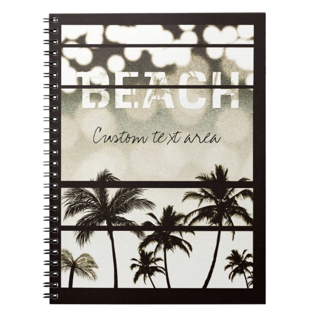 Beach Party Palm Trees Tropical White Hot Night Notebook (Front)