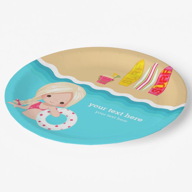 beach party paper plate (Angled)