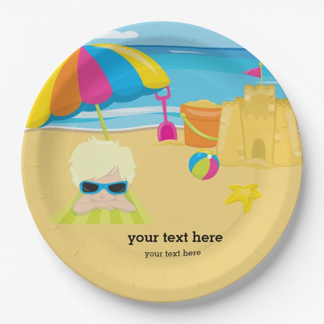 Beach party paper plate (Front)