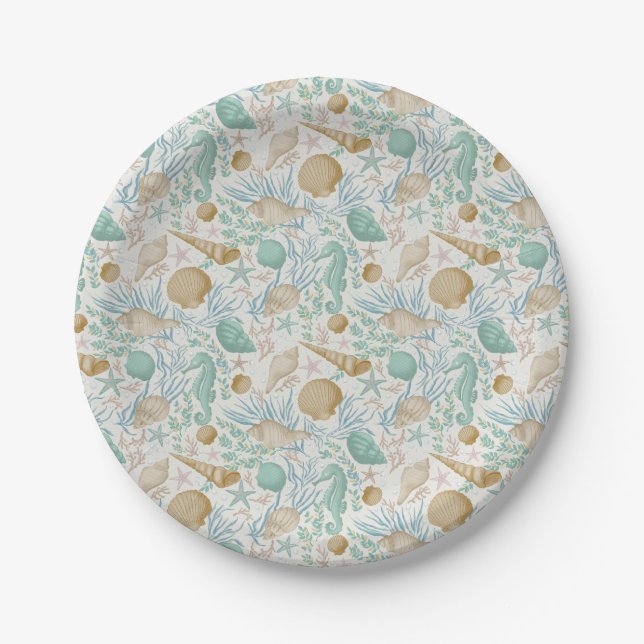 Beach Party Paper Plates, 7" Round Paper Plate (Front)