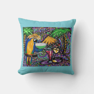 Beach Party Parrot Cushion