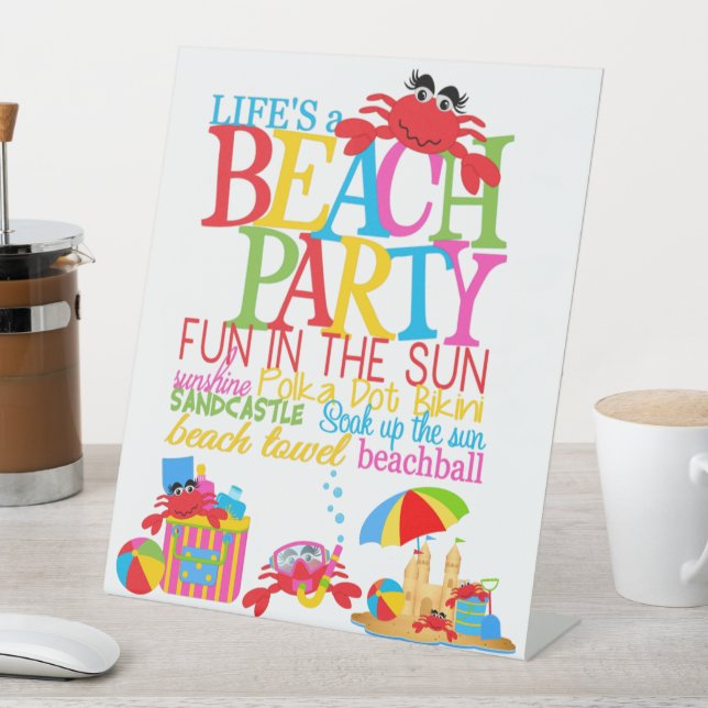 Beach Party  Pedestal Sign (In SItu)