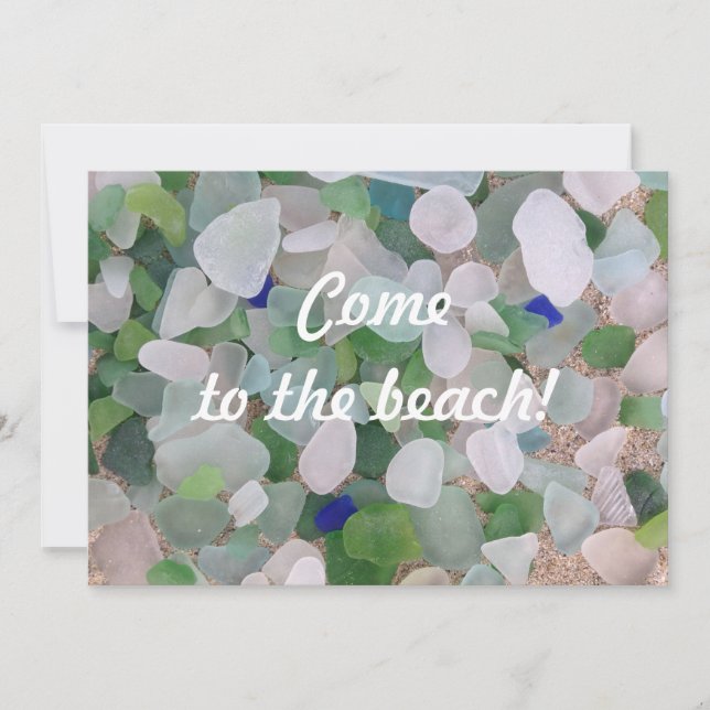 Beach Party Sea Glass Invitation (Front)