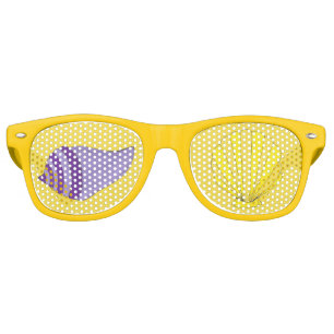 Beach Party Sea Shells Seashells Yellow Purple Retro Sunglasses