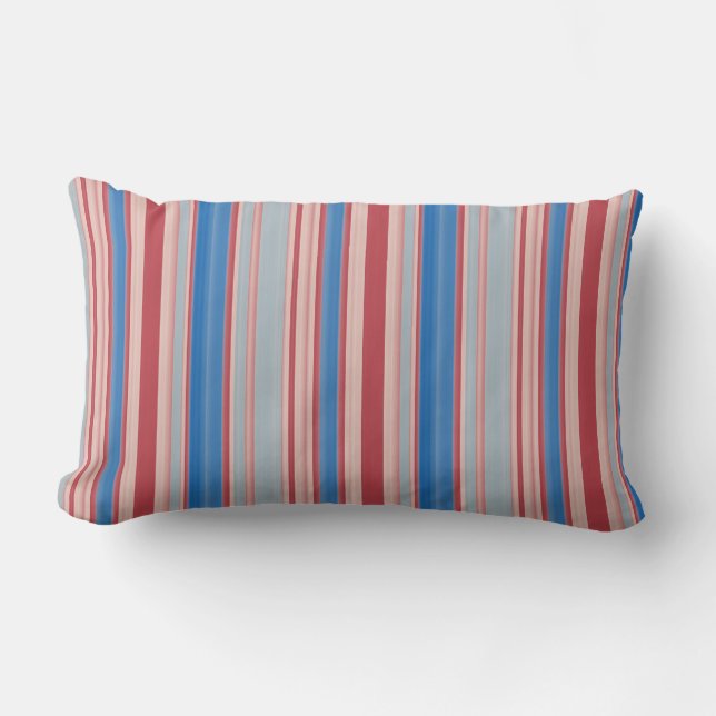 Beach Party Stripes 02 (vertical Stripes) Lumbar Cushion (Front)