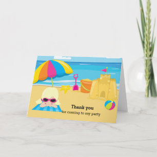 Beach party thank you card