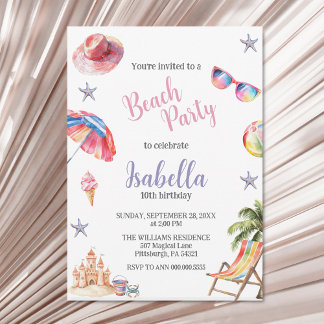 Beach Party Tropical Summer Invitation