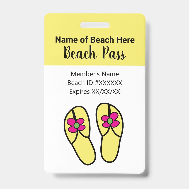 Beach Pass ID Badge (Front)