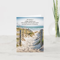Beach Path In Sand Sympathy Thank You Card