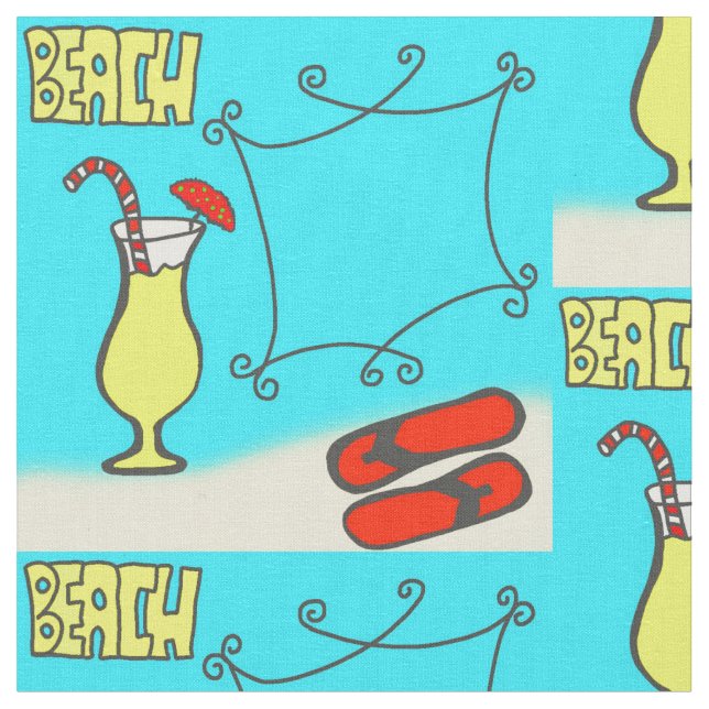 Beach pattern fabric (Close Up)