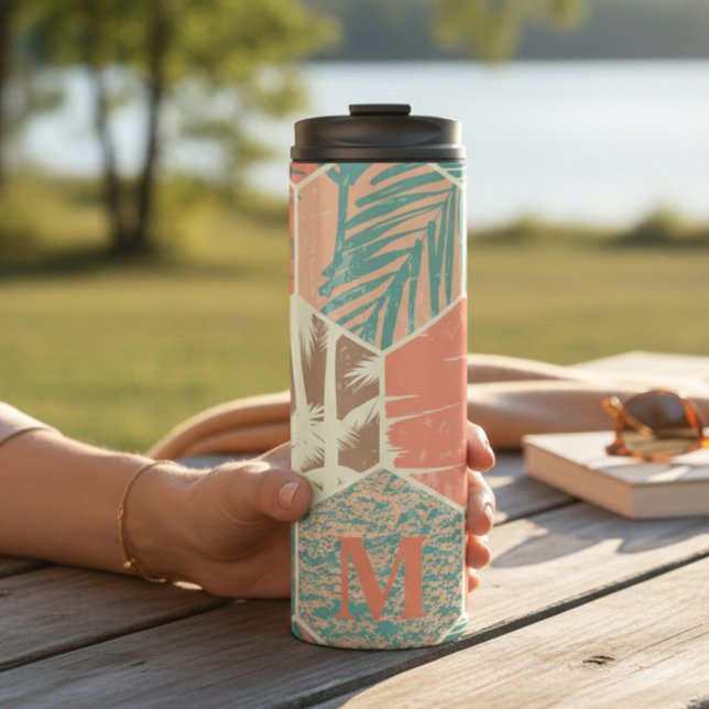 Beach Pattern Monogram  Thermal Tumbler (Creator Uploaded)