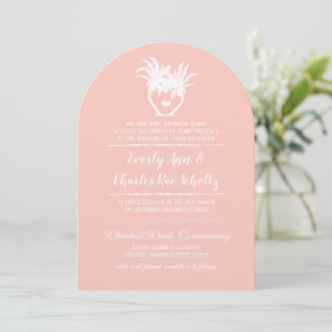 Beach Peach Blush Palm Tree Destination Invitation