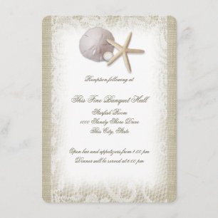 Beach Pearl and Lace Reception Invitation