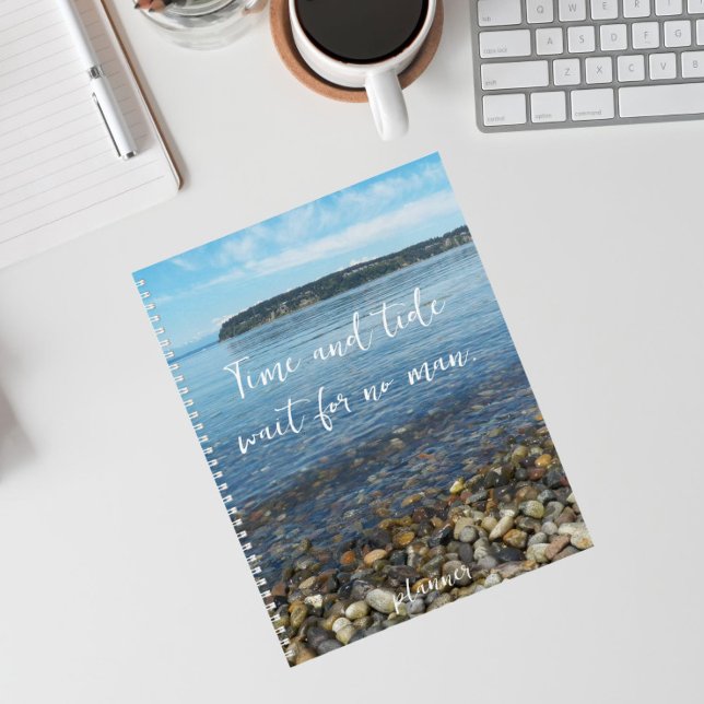 Beach Pebbles Time and Tide Chaucer Quote Planner (In Situ)