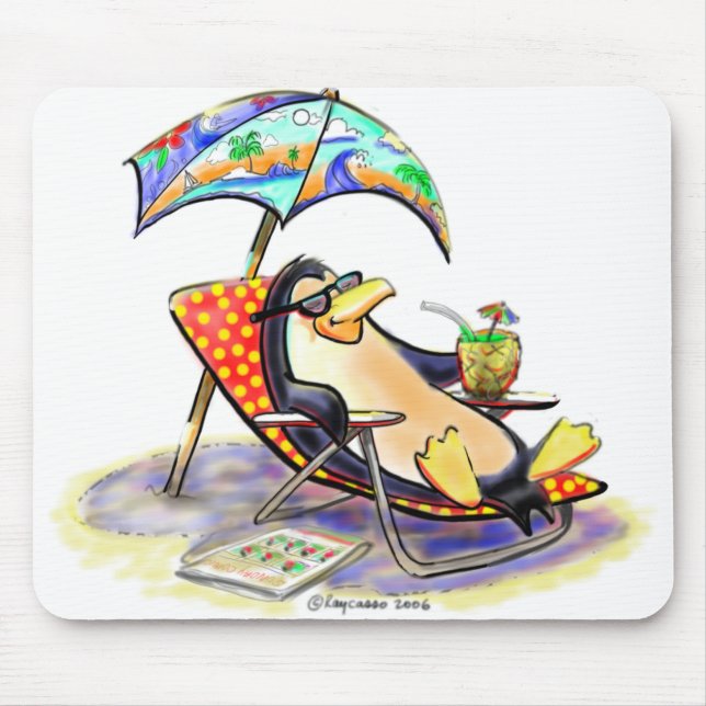 beach penguin mouse pad (Front)